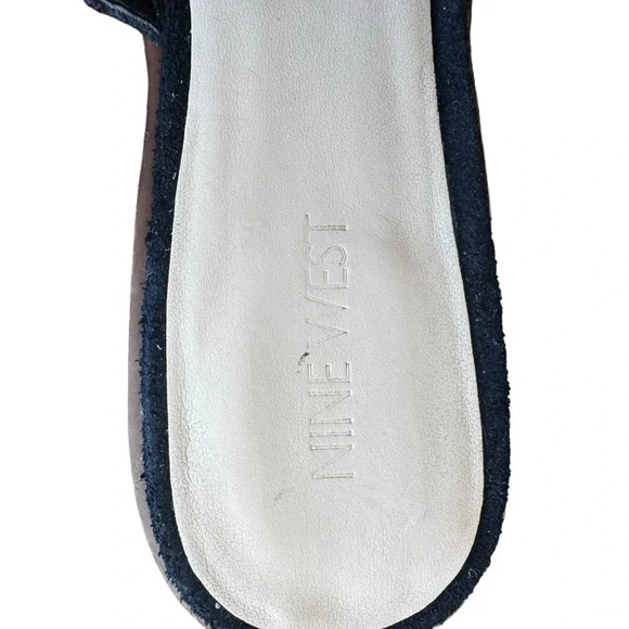 Nine West Black Suede Leather Tasseled Flat Mules Womens size 8.5 - Picture 11 of 13